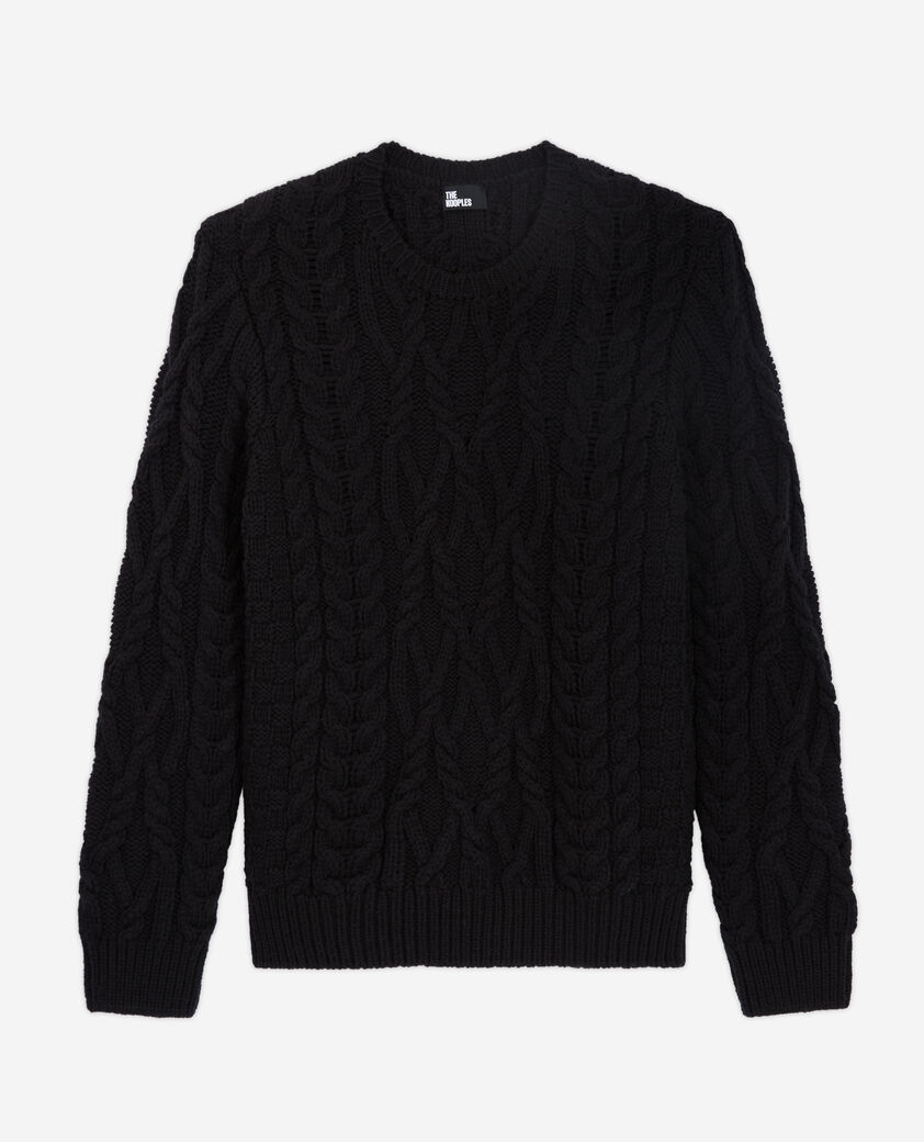 The Kooples HERREN BLACK pullover aus schwarzer wolle