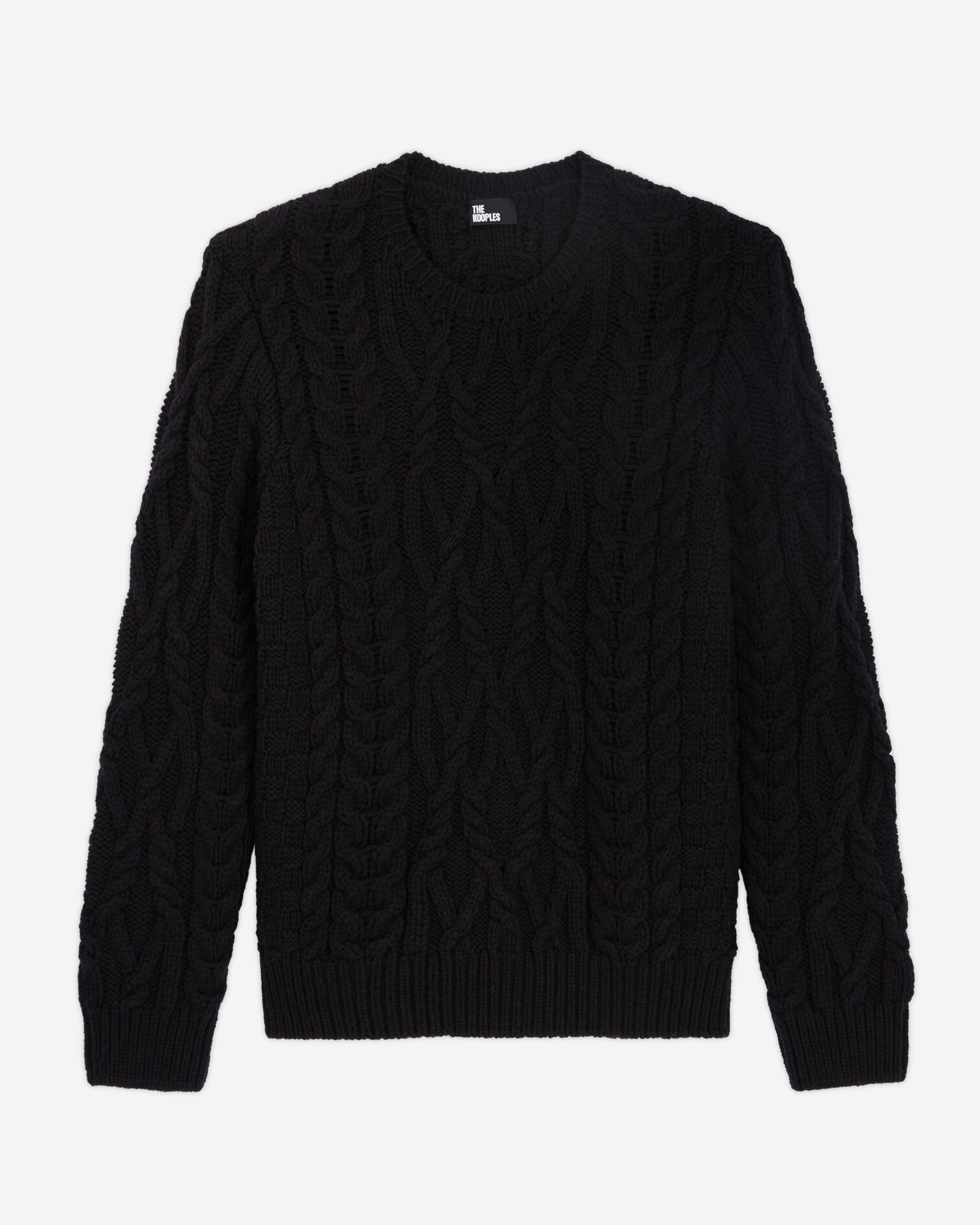 Pullover aus schwarzer Wolle, BLACK, hi-res image number null