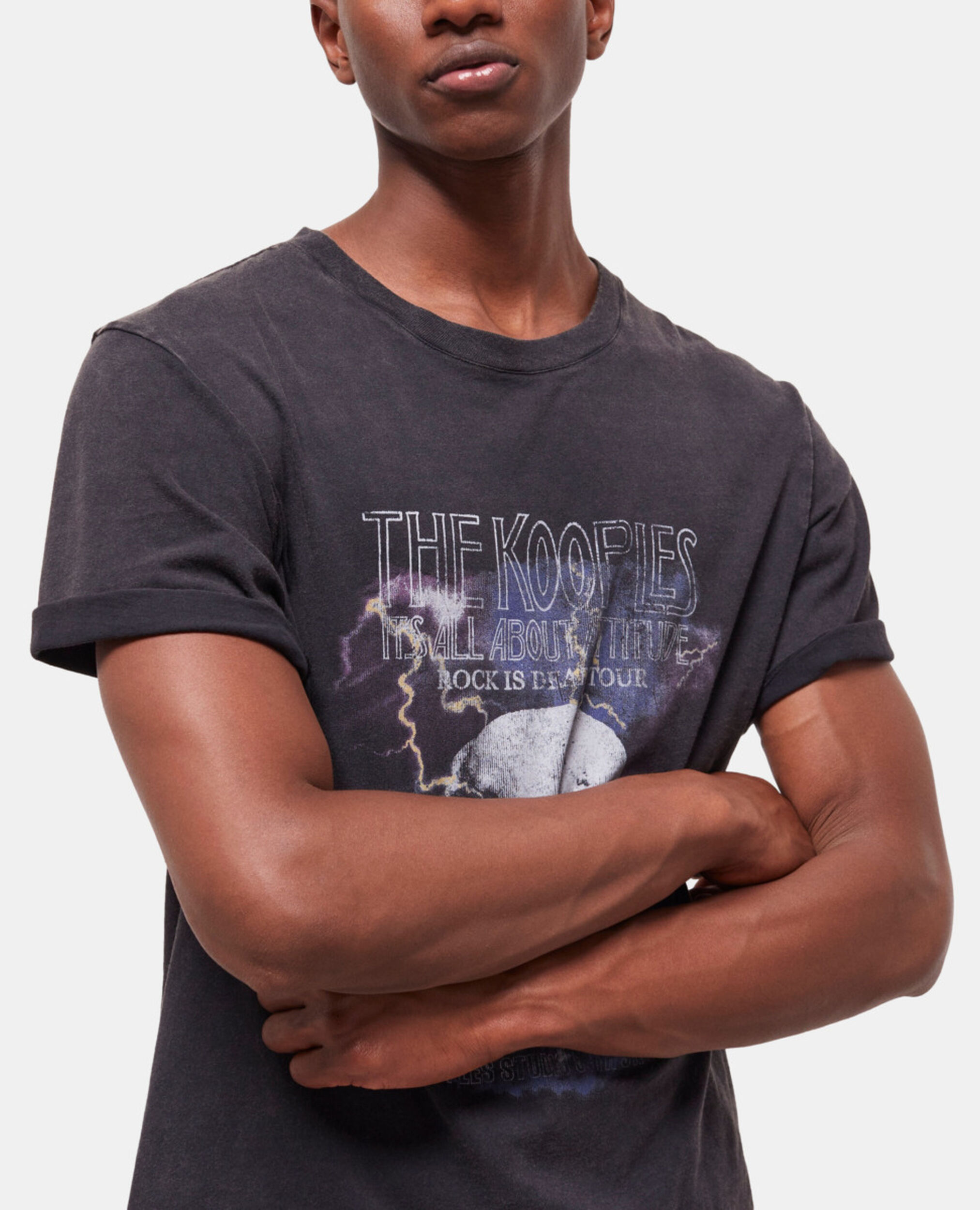 Camiseta serigrafiada negra, BLACK WASHED, hi-res image number null