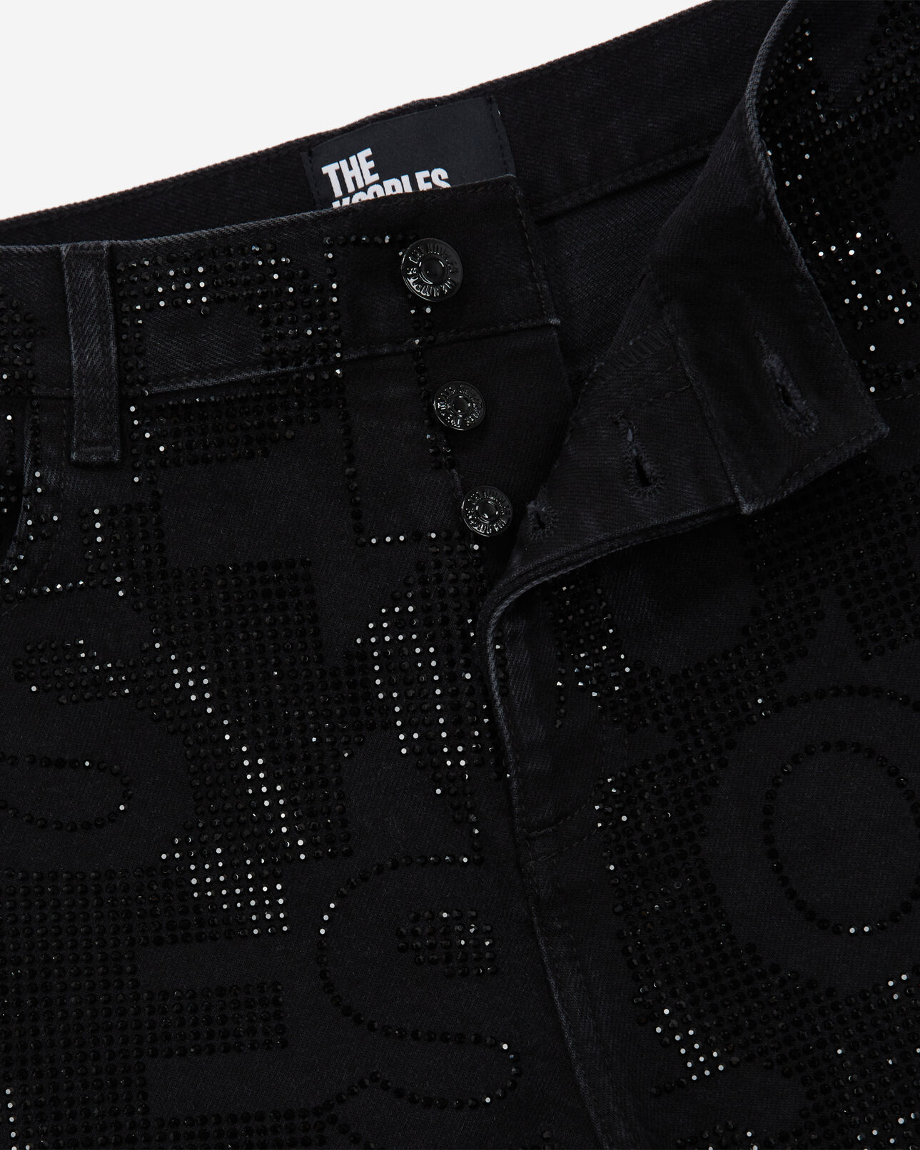 The Kooples HOMME BLACK WASHED jean slim à strass noir