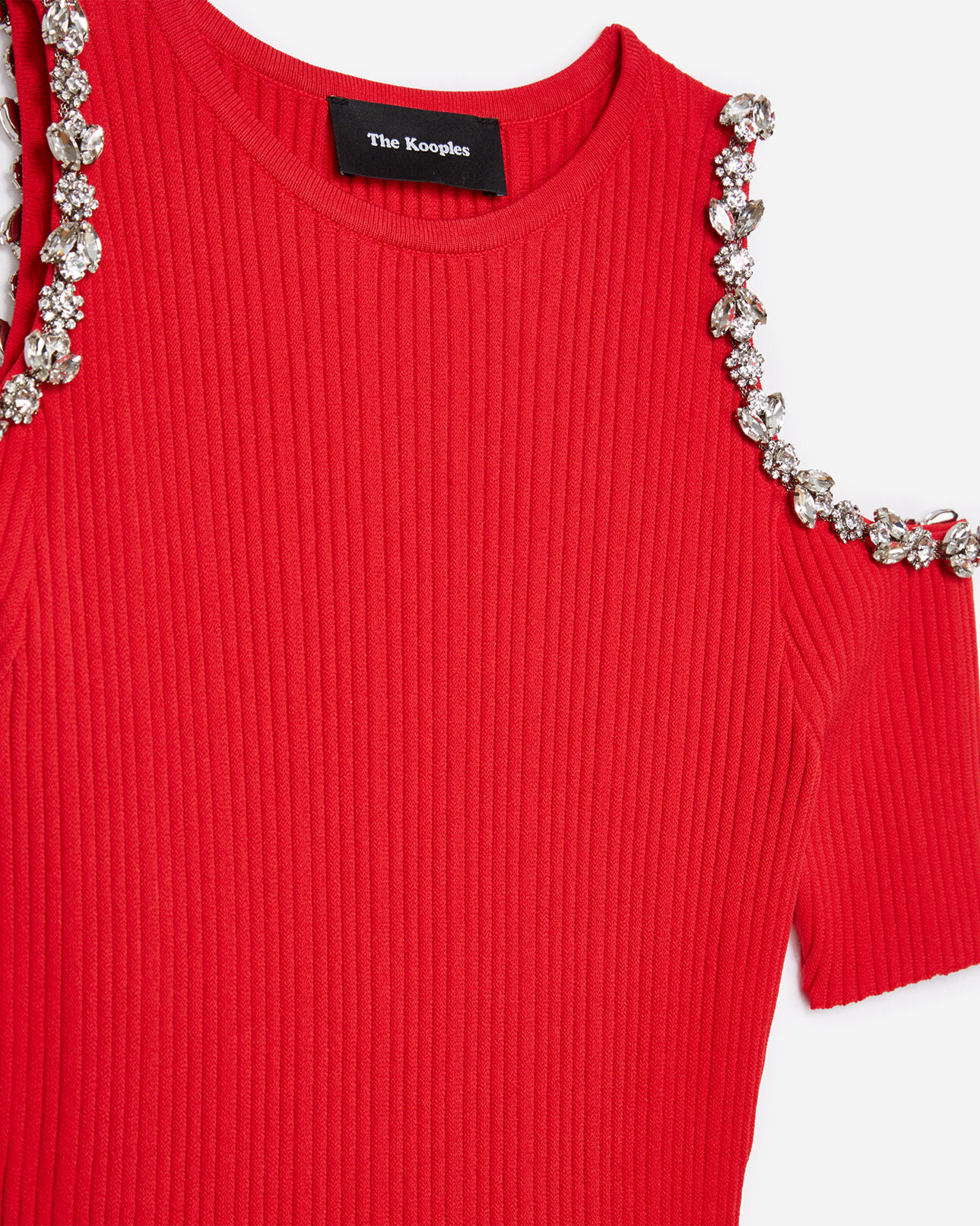 The Kooples FEMME RED robe maille rouge bijoux