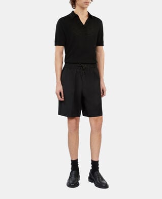 The Kooples HERREN BLACK schwarze bermudashorts aus wolle