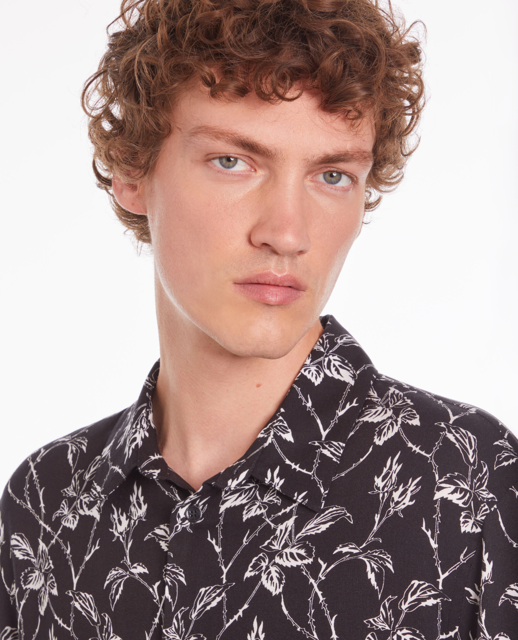 Printed shirt, BLACK WHITE, hi-res image number null