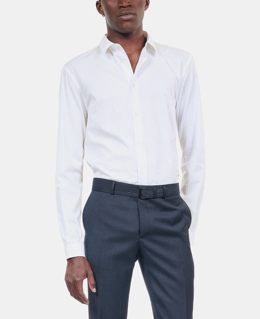 The Kooples H WHITE / BLUE white striped formal shirt