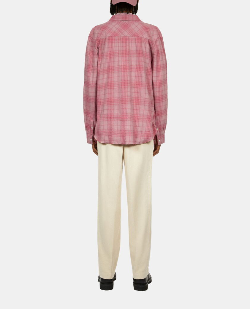 The Kooples HERREN PINK WOOD rosa hemd mit karomuster