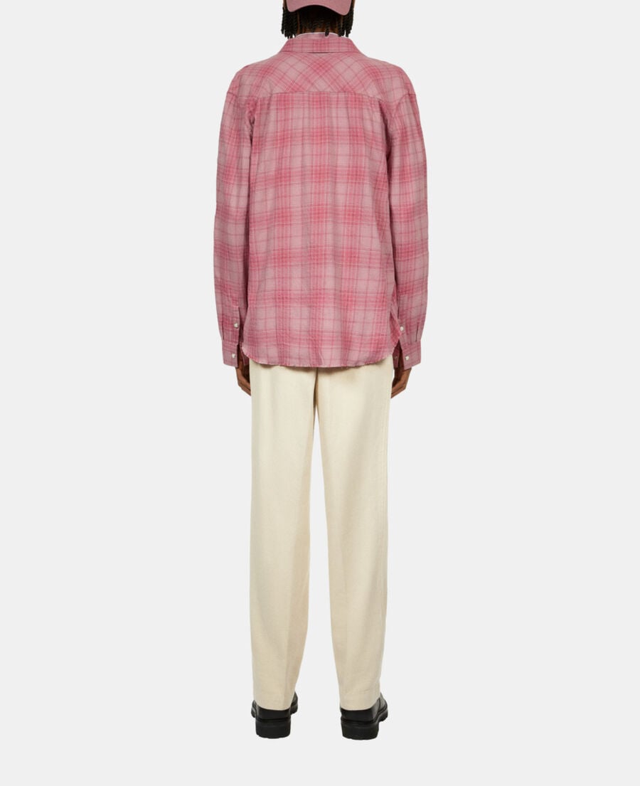 The Kooples HERREN PINK WOOD rosa hemd mit karomuster