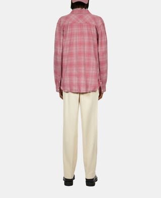 The Kooples HERREN PINK WOOD rosa hemd mit karomuster