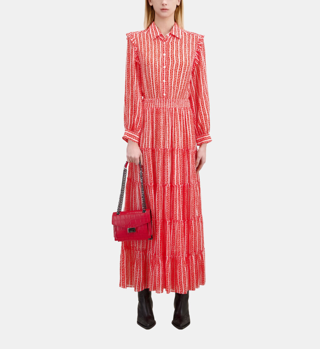 The kooples gold cheap leaf printed maxi