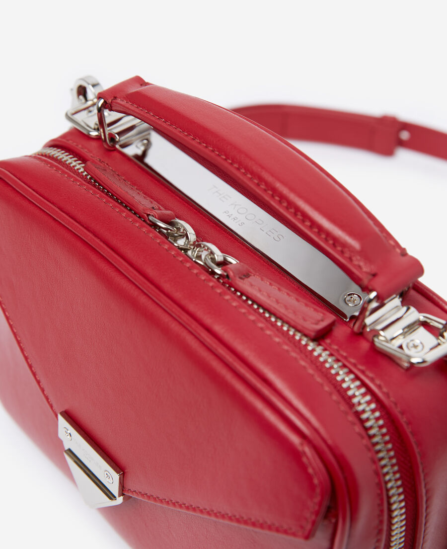 mini red barbara bag in smooth leather