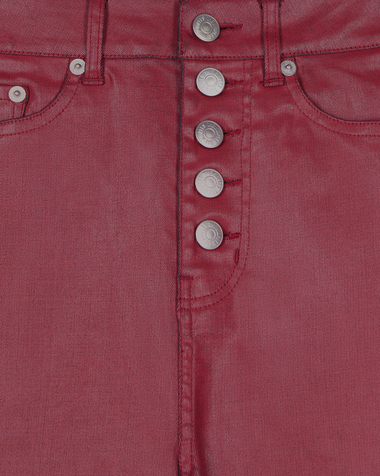 The Kooples WOMEN DARK RED red leather-effect skinny jeans