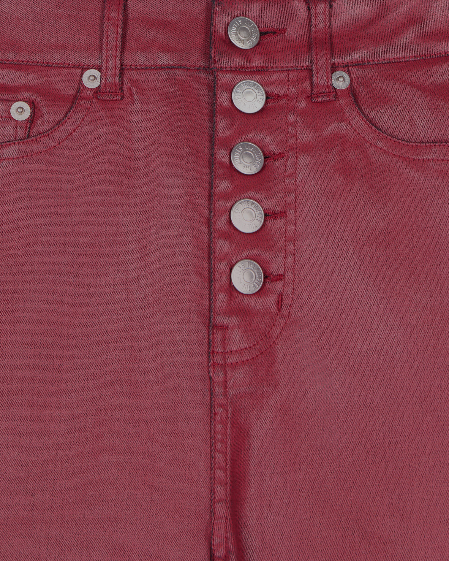 Red leather-effect skinny jeans, DARK RED, hi-res image number null