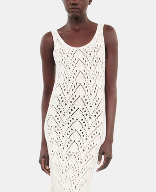 The Kooples DAMEN ECRU langes, ecrufarbenes strickkleid