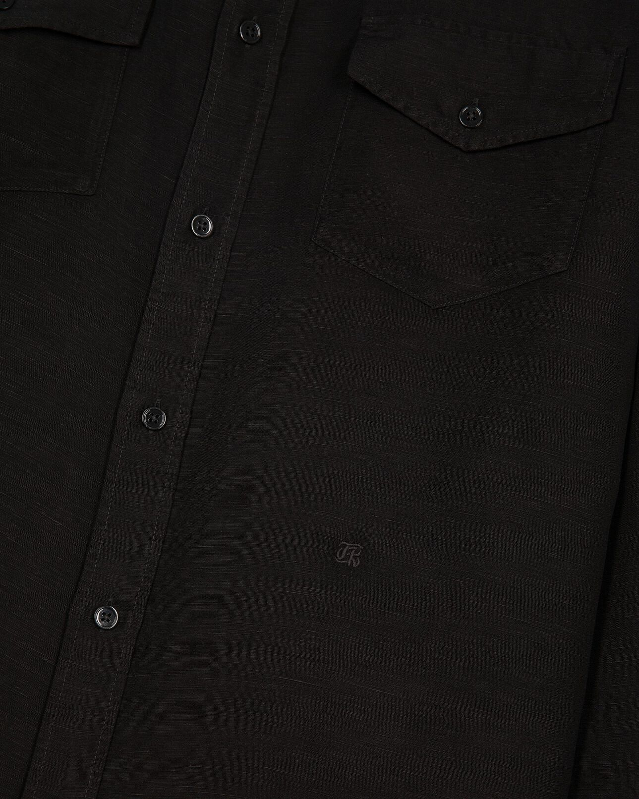 The Kooples HERREN BLACK hemd aus leinenmix schwarz