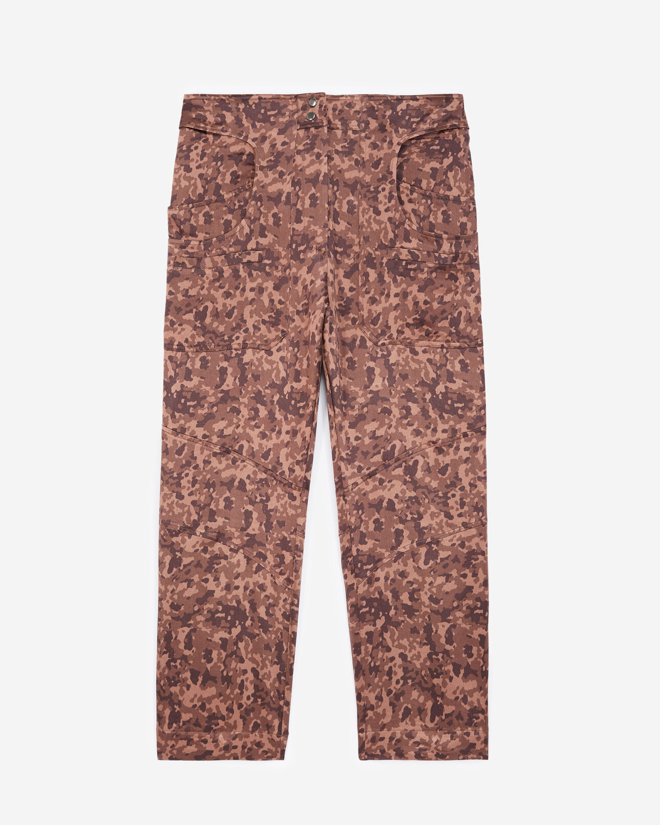 The Kooples WOMEN BROWN cargo-style printed pants 