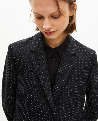 The Kooples DAMEN BLACK schwarze jacke mit strasssteinen