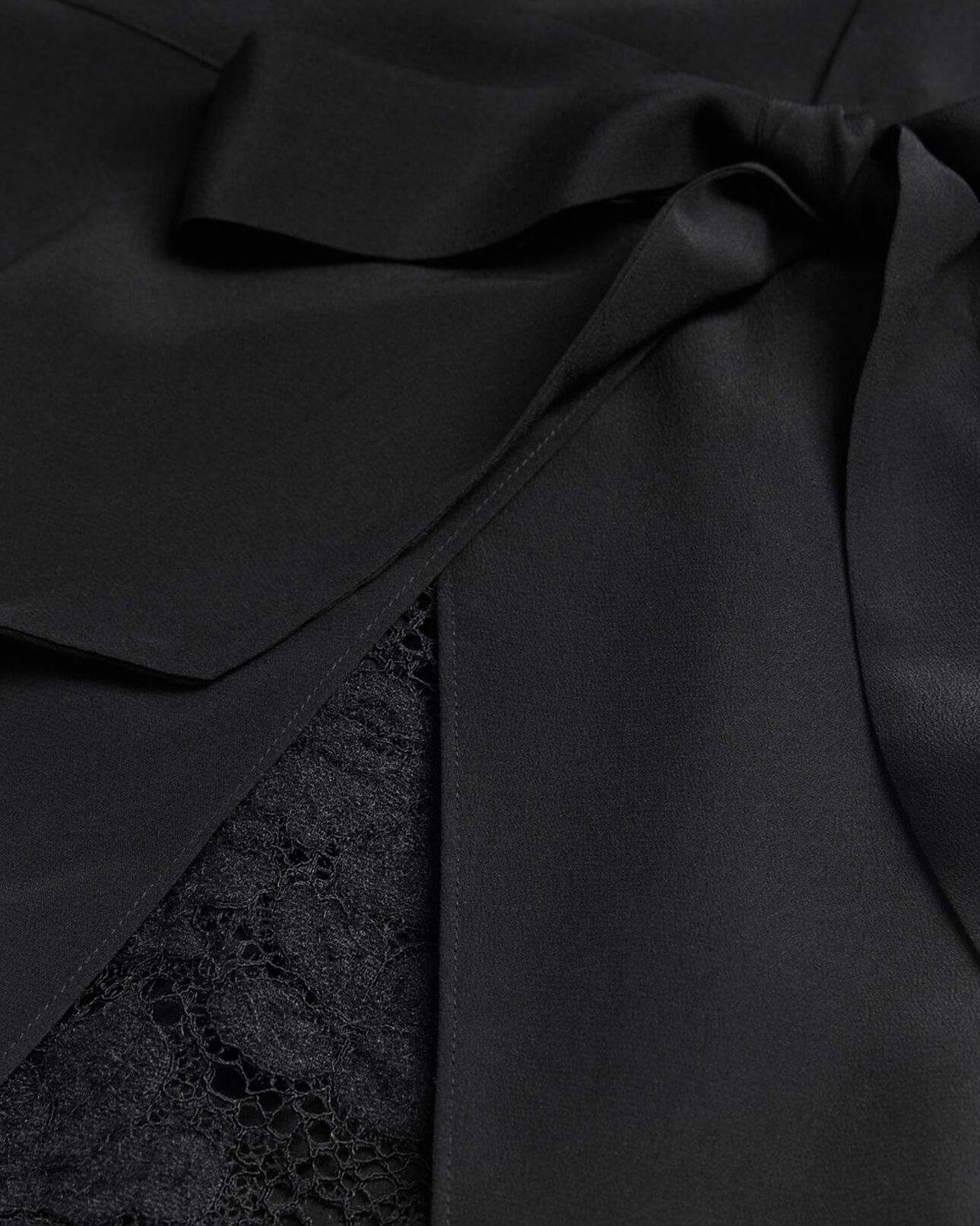 The Kooples WOMEN BLACK long black silk dress