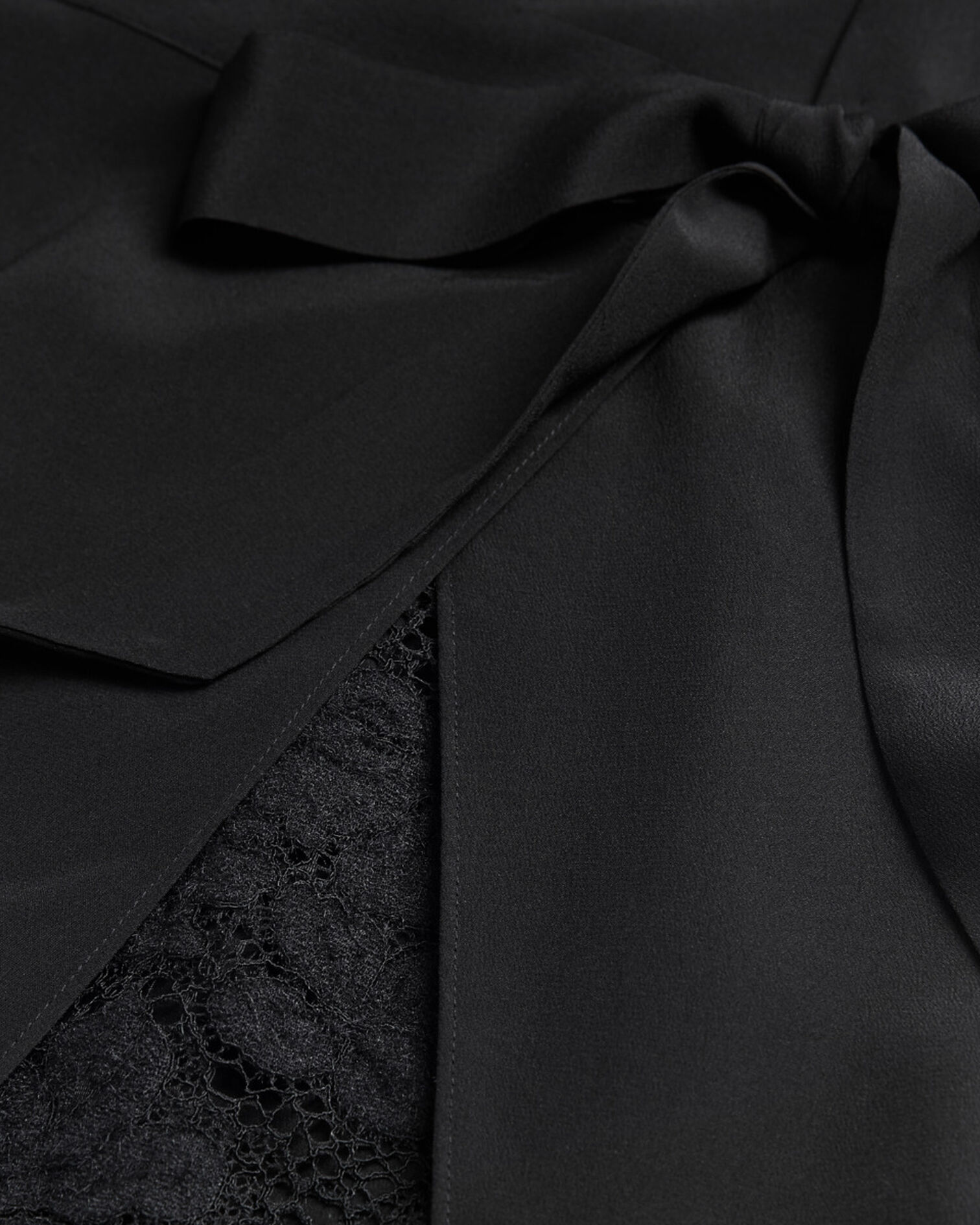 Long black silk dress, BLACK, hi-res image number null