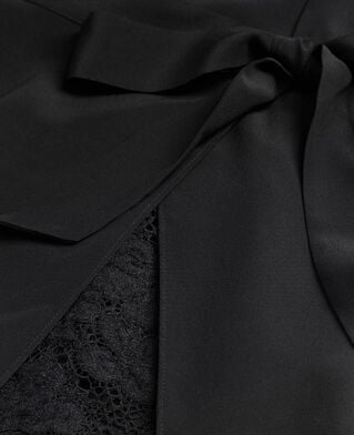 The Kooples WOMEN BLACK long black silk dress