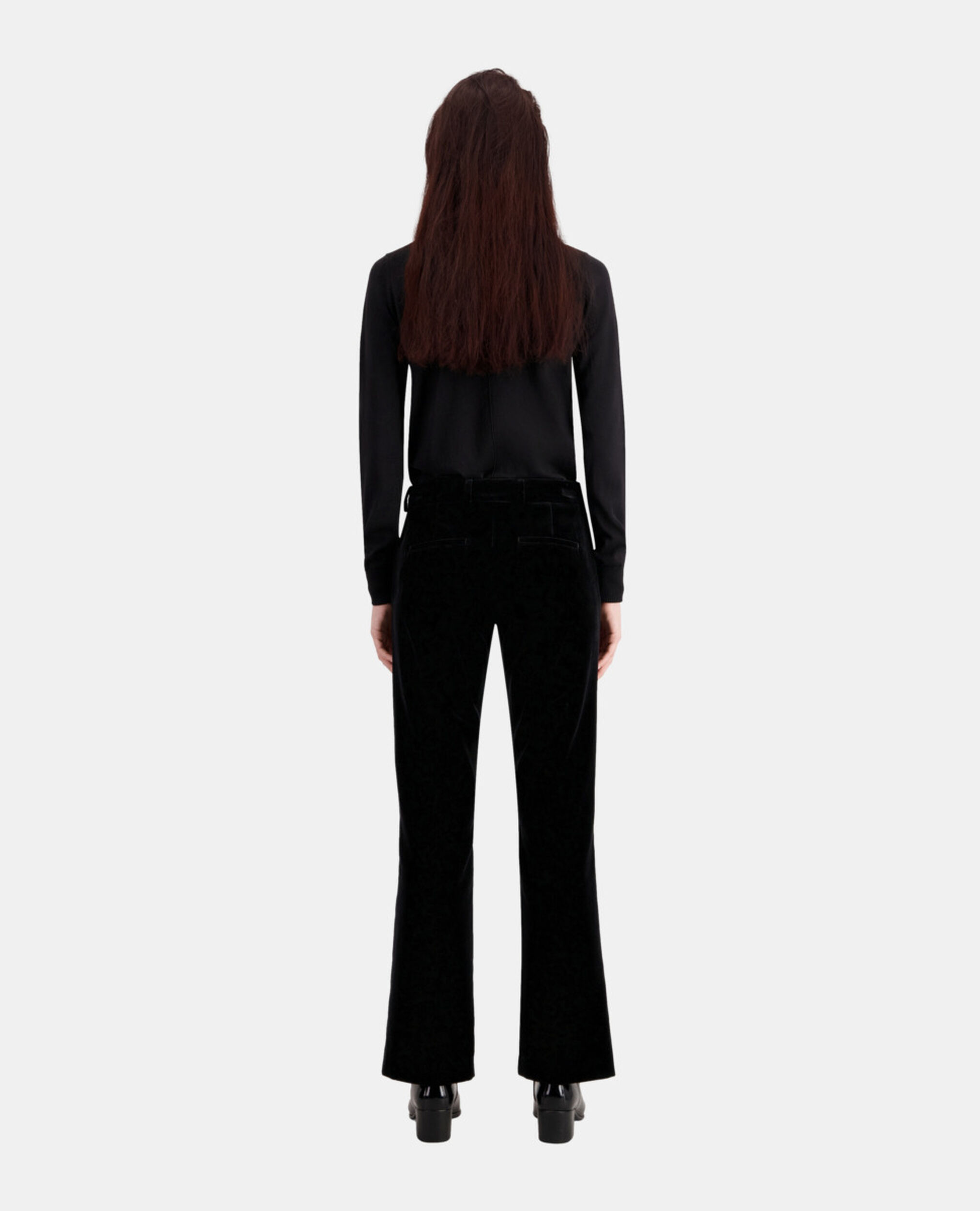 Black velvet suit trousers, BLACK, hi-res image number null