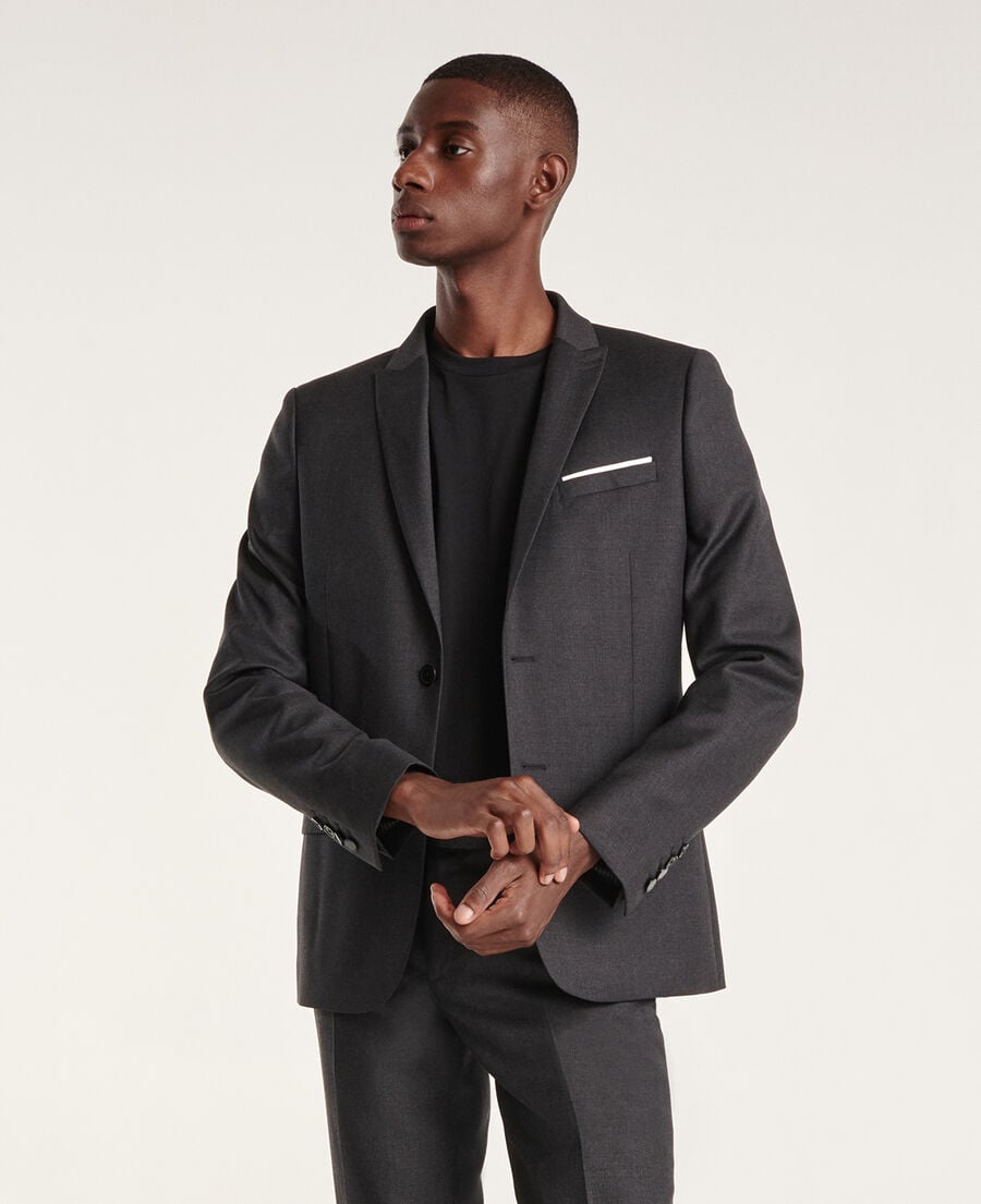 The Kooples HOMME DARK GREY veste de costume grise