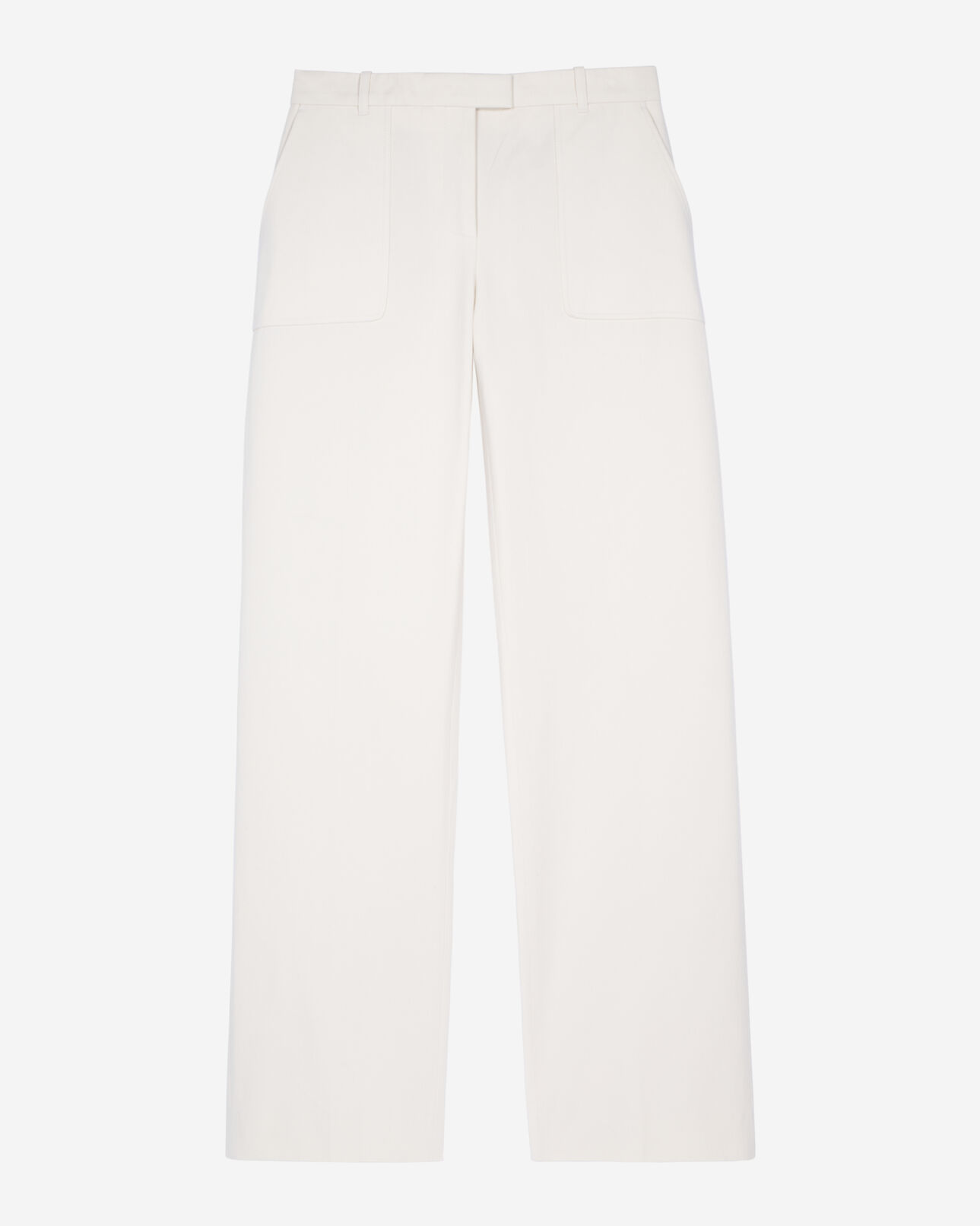 The Kooples WOMEN ECRU wide-leg ecru cotton pants