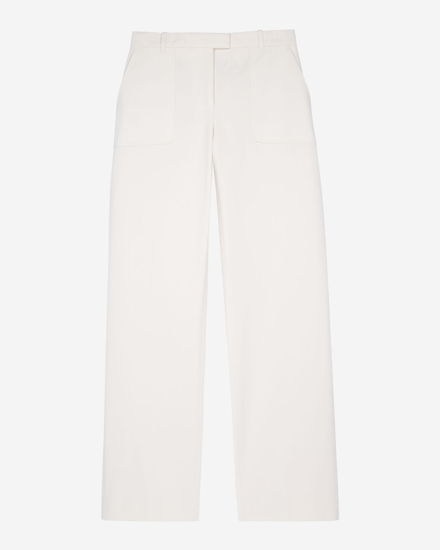 Wide-leg ecru cotton pants, ECRU, hi-res image number null