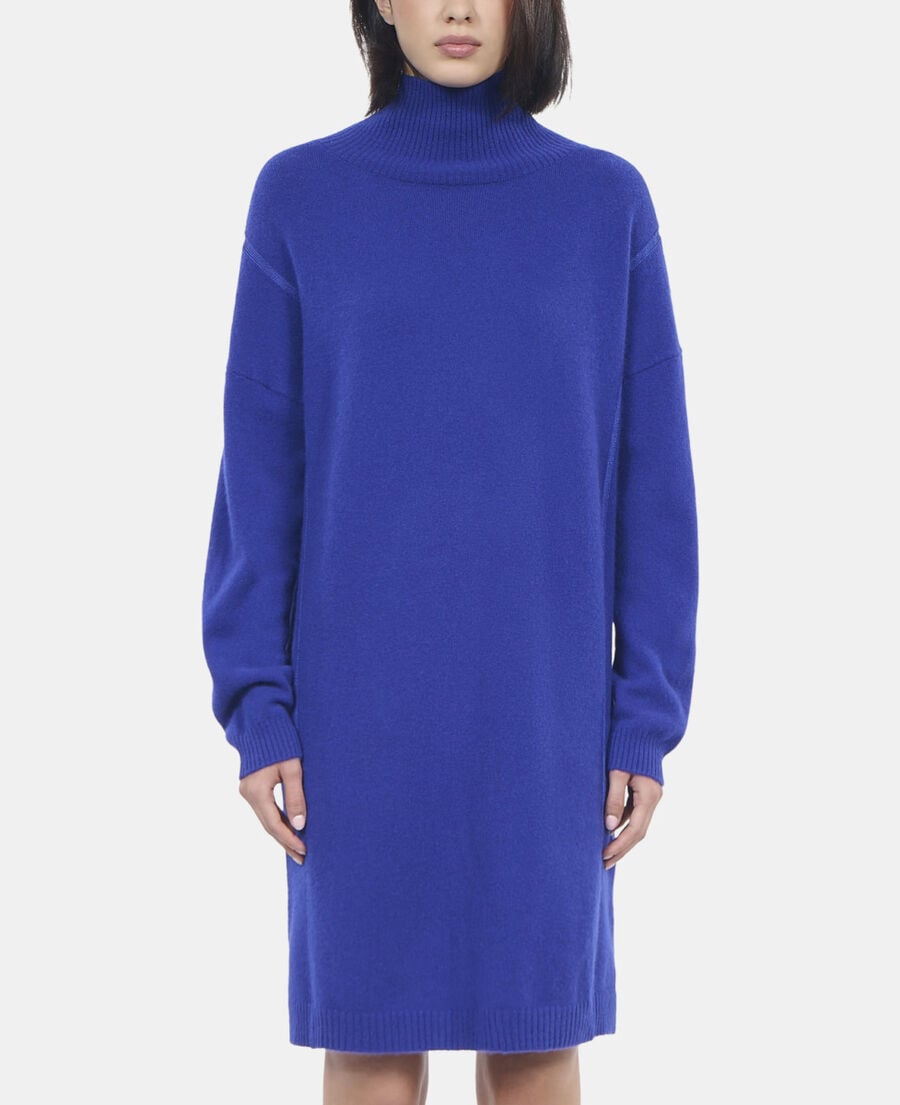 The Kooples WOMEN BLUE ELECTRIC short electric blue cashmere sweater dress