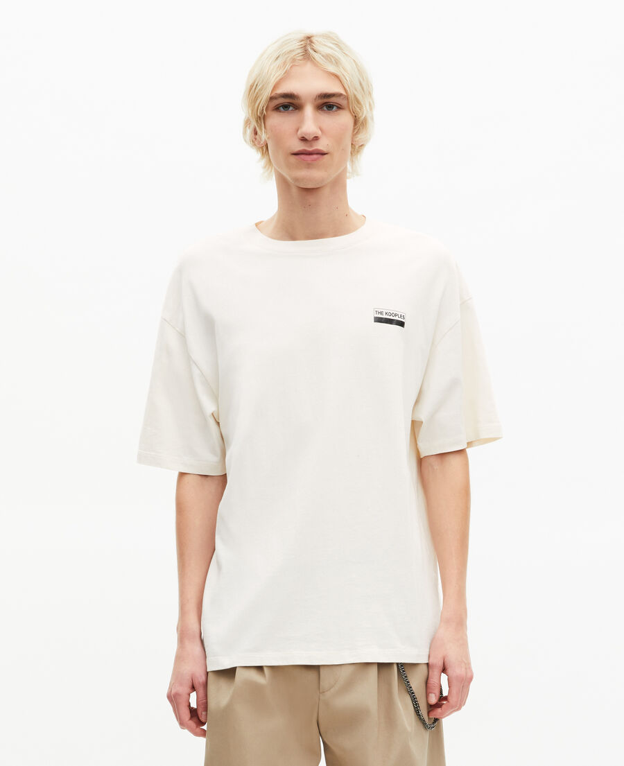 The Kooples HOMME ECRU t-shirt oversize avec sérigraphie écru