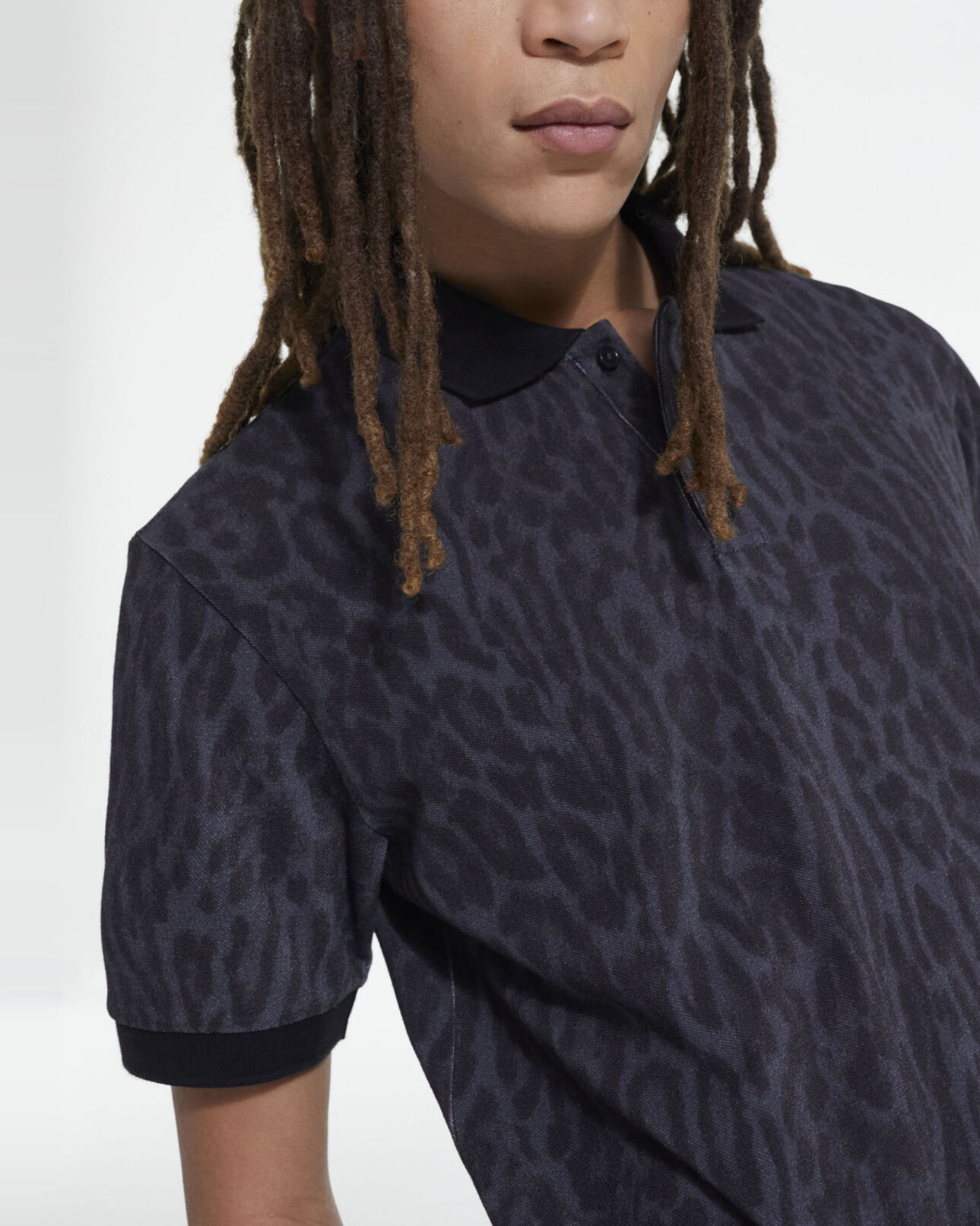 The Kooples MEN BLACK classic leopard print polo