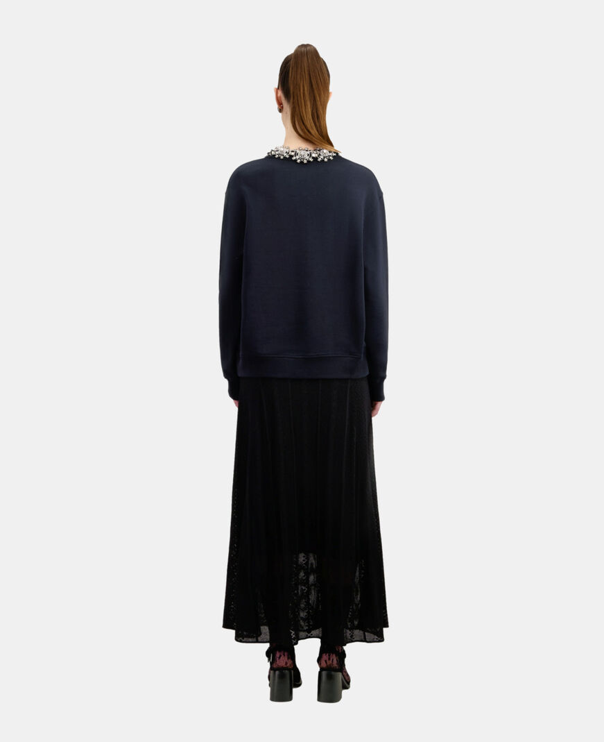 The Kooples F BLACK black sweatshirt with snake leopard serigraphy