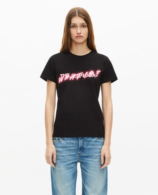 The Kooples DAMEN BLACK was is ein schwarzes t-shirt mit neoneffekt