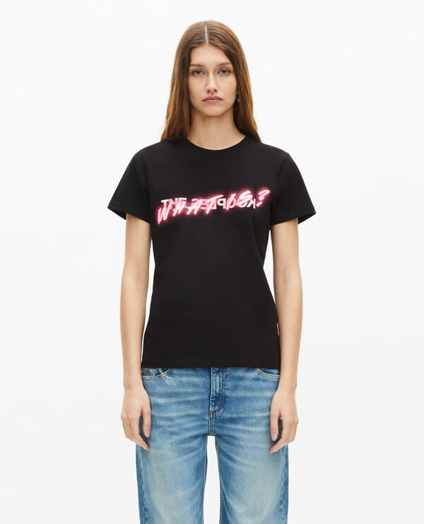 The Kooples FEMME BLACK t-shirt what is effet néon noir