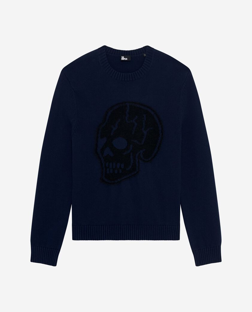 The Kooples HOMME NAVY pull t&ecirc;te de mort marine