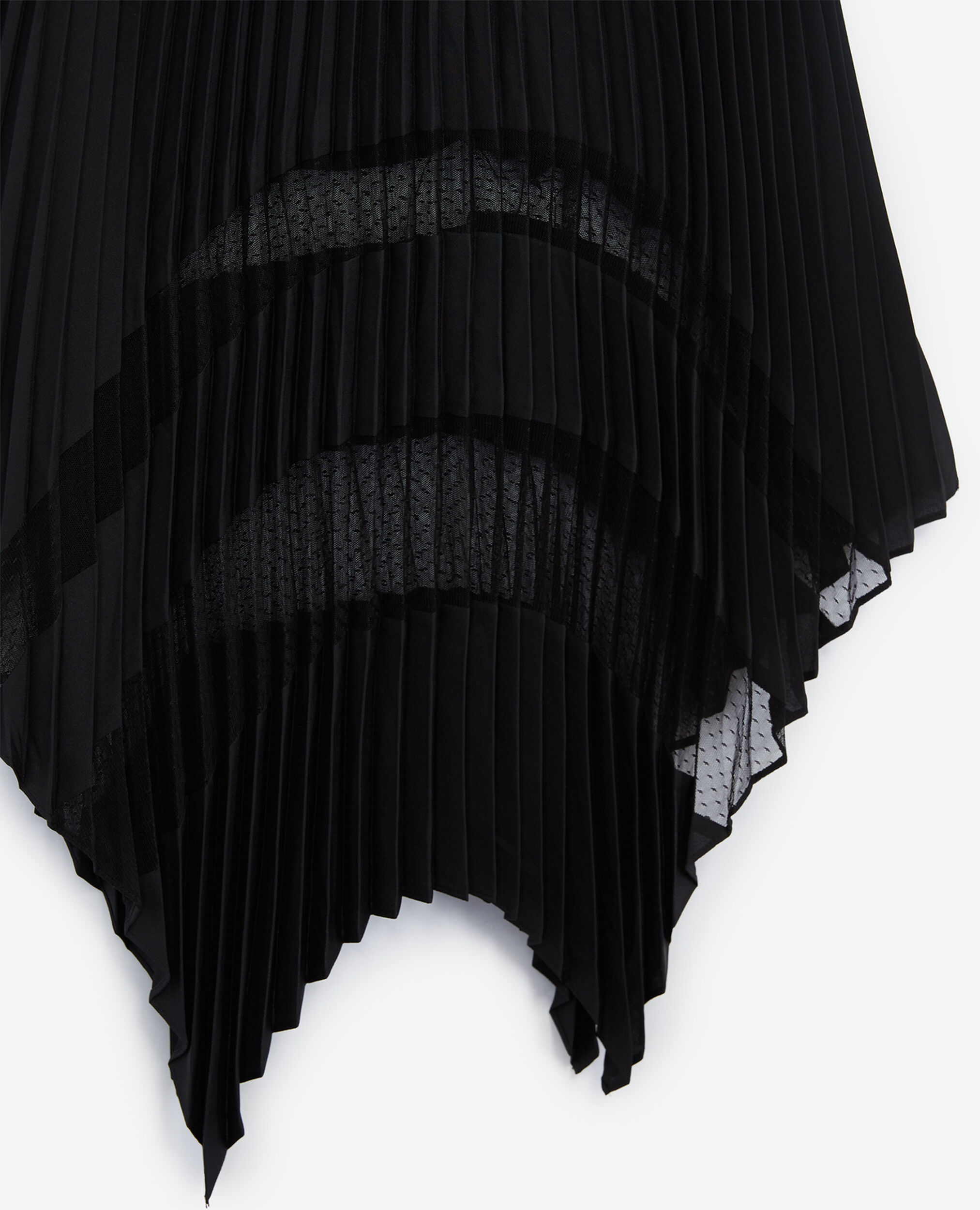 Falda larga plisada negra, BLACK, hi-res image number null
