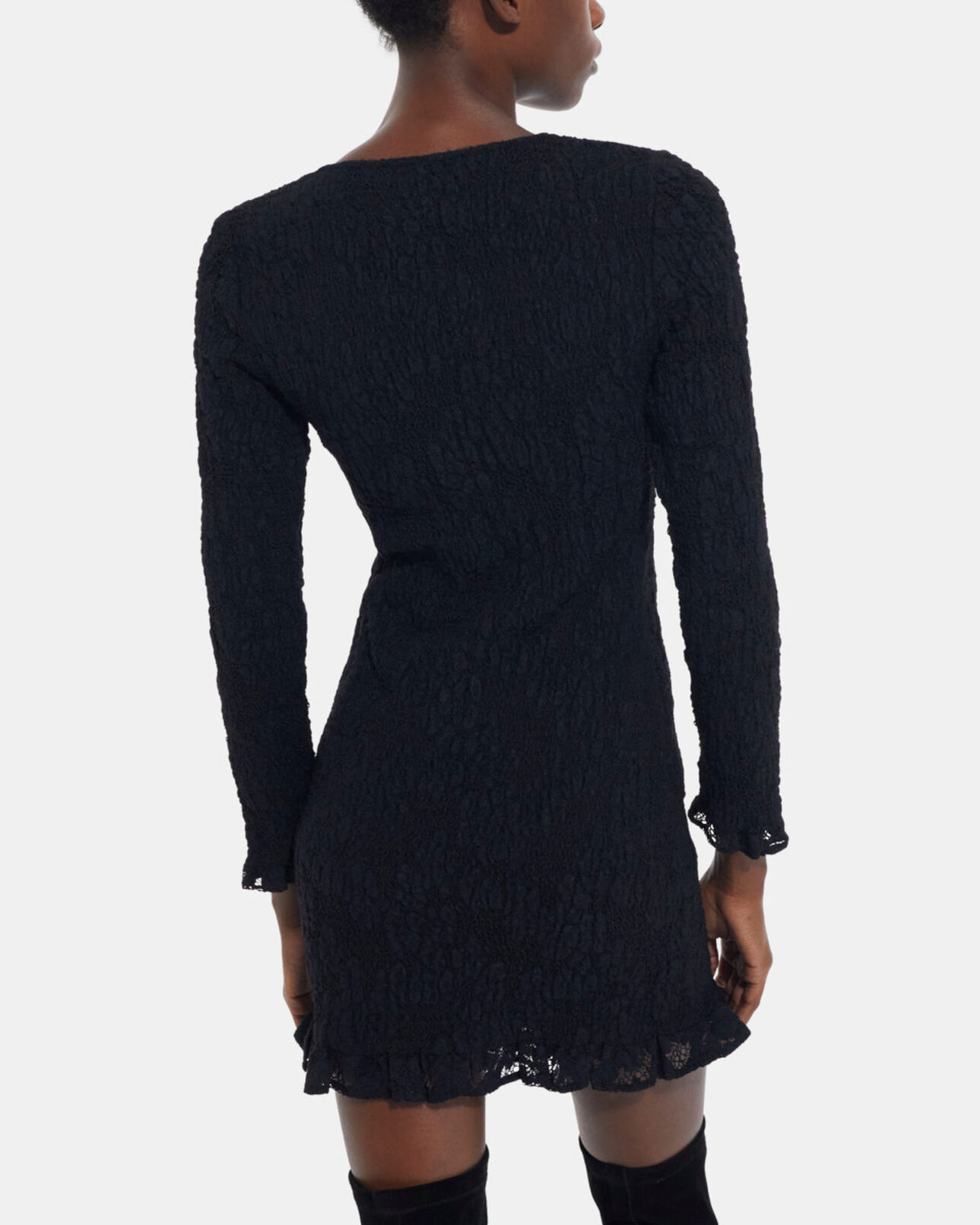 The Kooples WOMEN BLACK short black lace dress