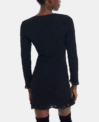 The Kooples FEMME BLACK robe courte en dentelle noire