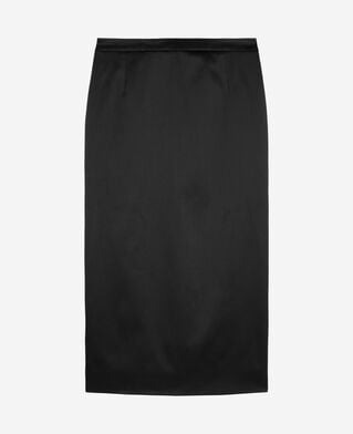 The Kooples F BLACK long black satin pencil skirt