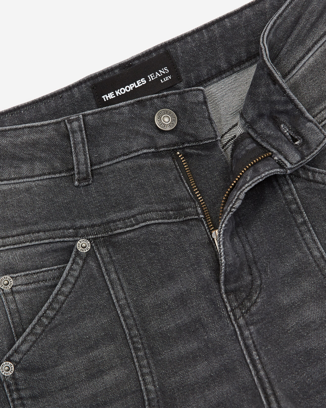 The Kooples FEMME BLACK WASHED jean skinny noir délavé