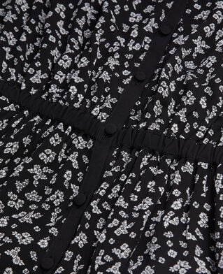 The Kooples FEMME BLACK-ECRU robe longue imprimée avec boutonnage