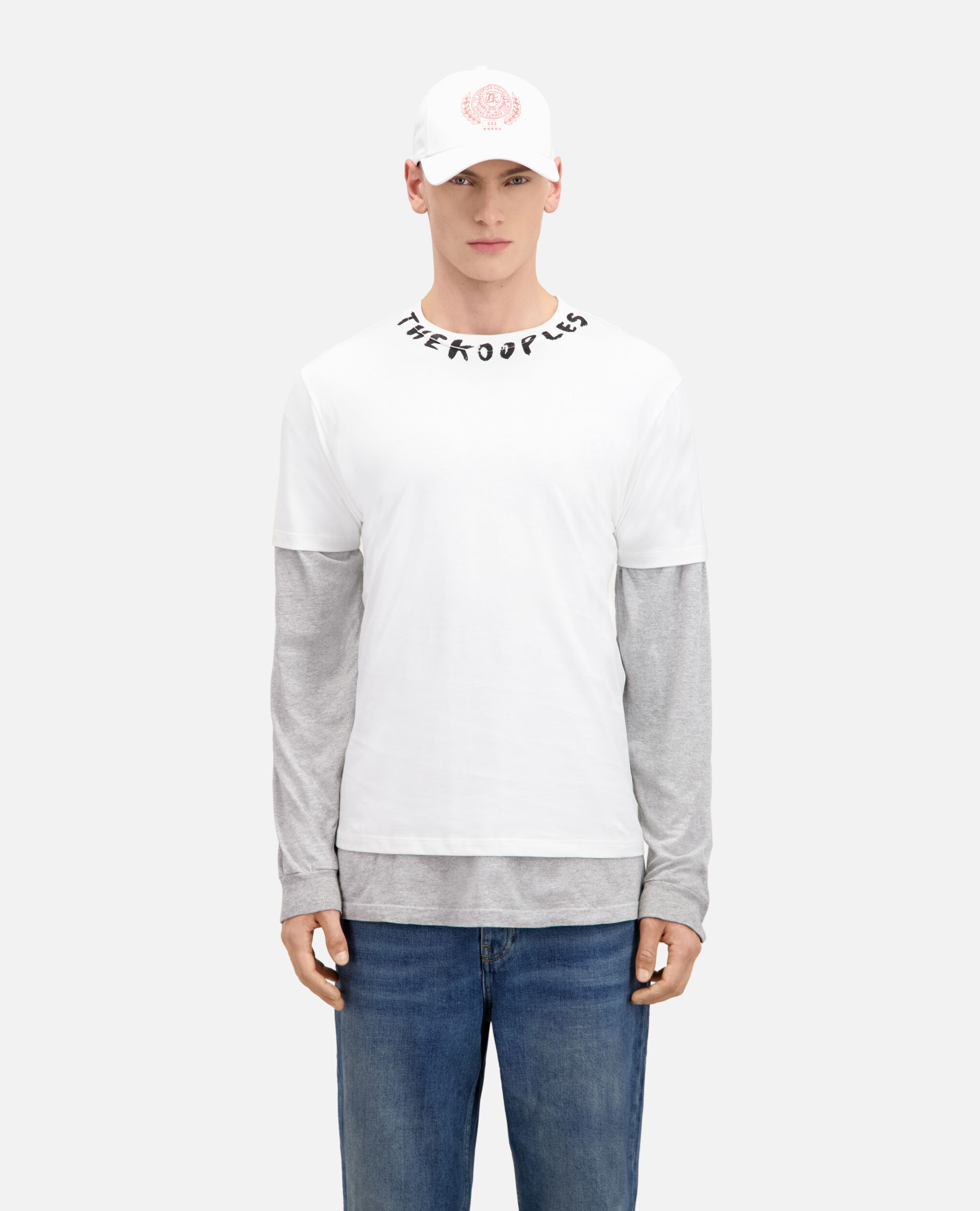 T-shirt Homme blanc avec logo, WHITE, hi-res image number null