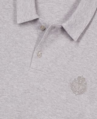 The Kooples H GREY MELANGE honeycomb polo shirt with grey crest
