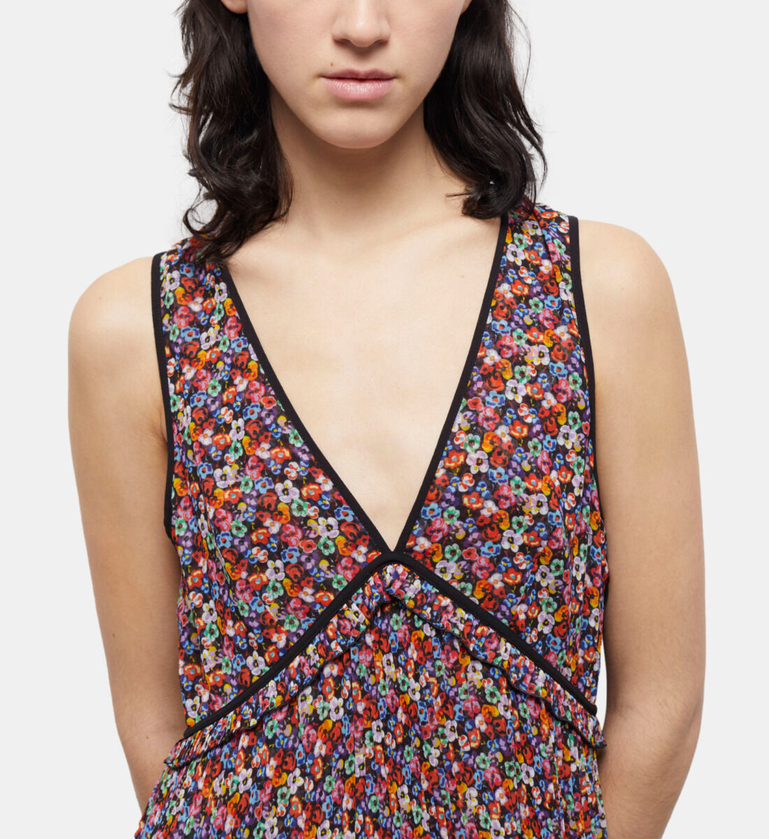 Robe longue multicolore pliss e The Kooples France