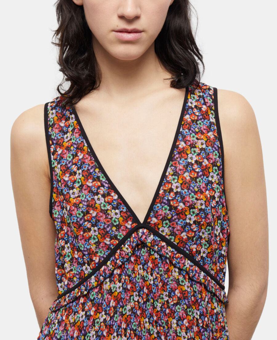 long multicolor pleated dress