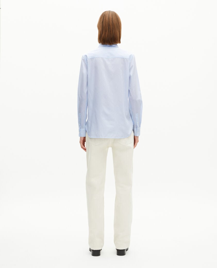 The Kooples F BLUE WHITE light blue micro check shirt