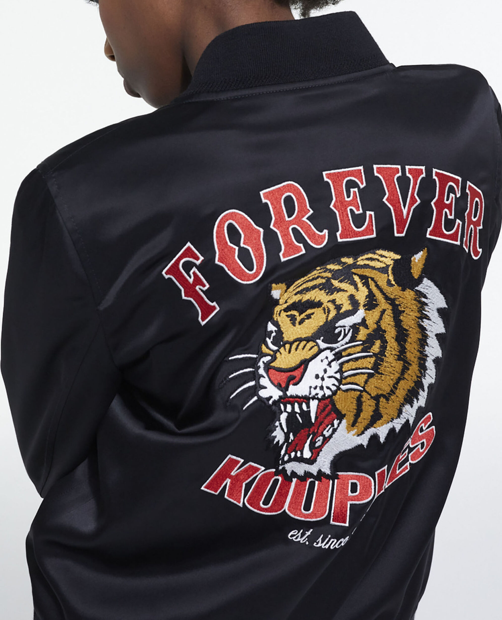 Wool jacket with screen print, BLACK, hi-res image number null