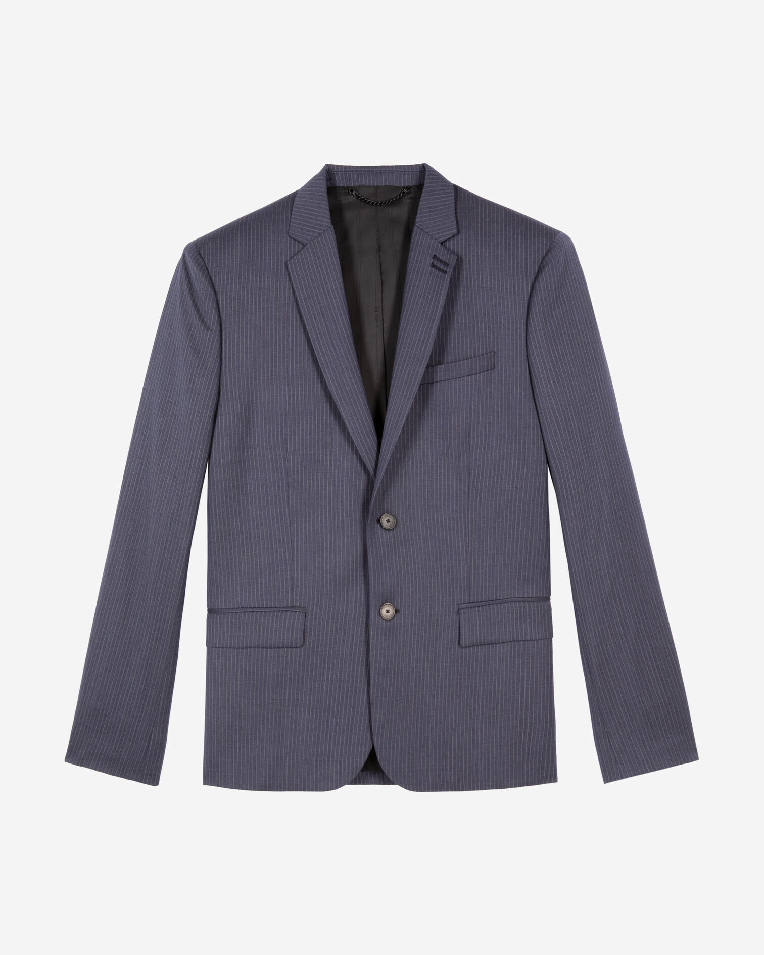Blue pinstripe suit jacket, BLUE, hi-res image number null