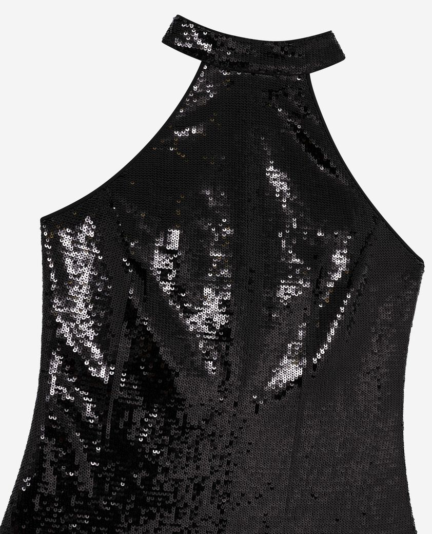 The Kooples DAMEN BLACK kurzes paillettenkleid schwarz