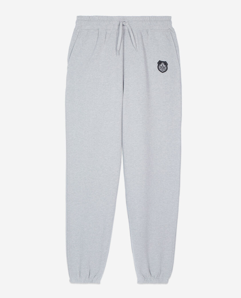The Kooples HERREN GREY MELANGE graue jogginghose mit wappen