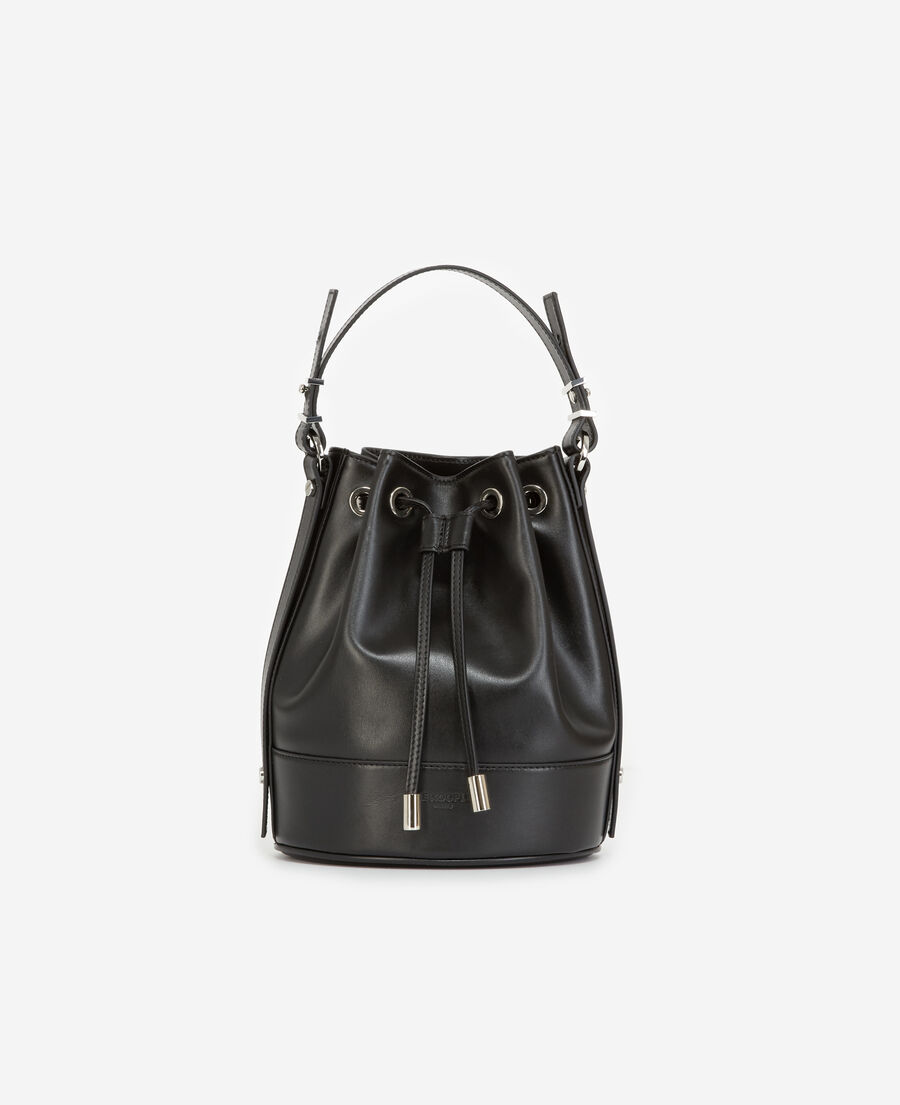 medium tina bag in smooth black leather