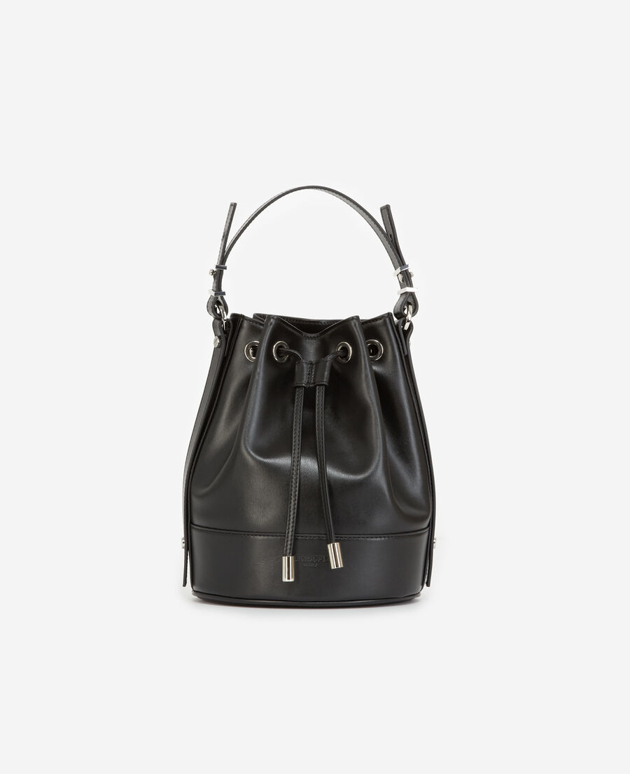 sac tina medium cuir lisse noir